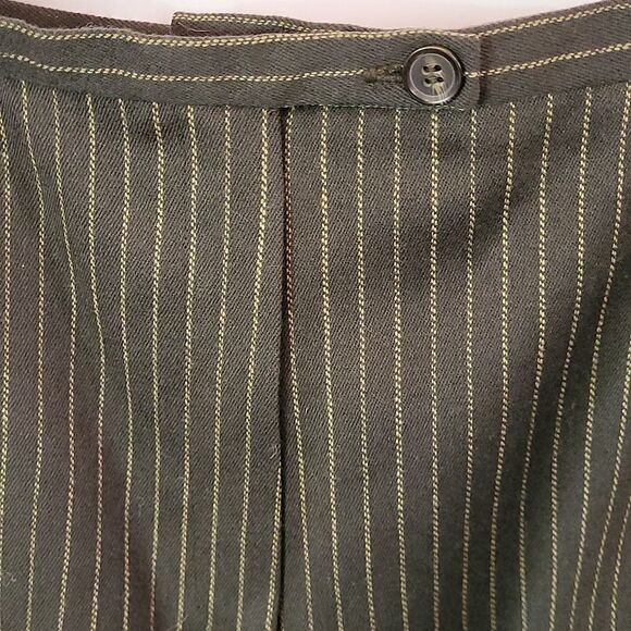HARVE BENARD, WOMEN'S GREEN AND GOLD PINSTRIPE DRESS PANTS, SIZE 12, LIKE NEW - Picture 3 of 9